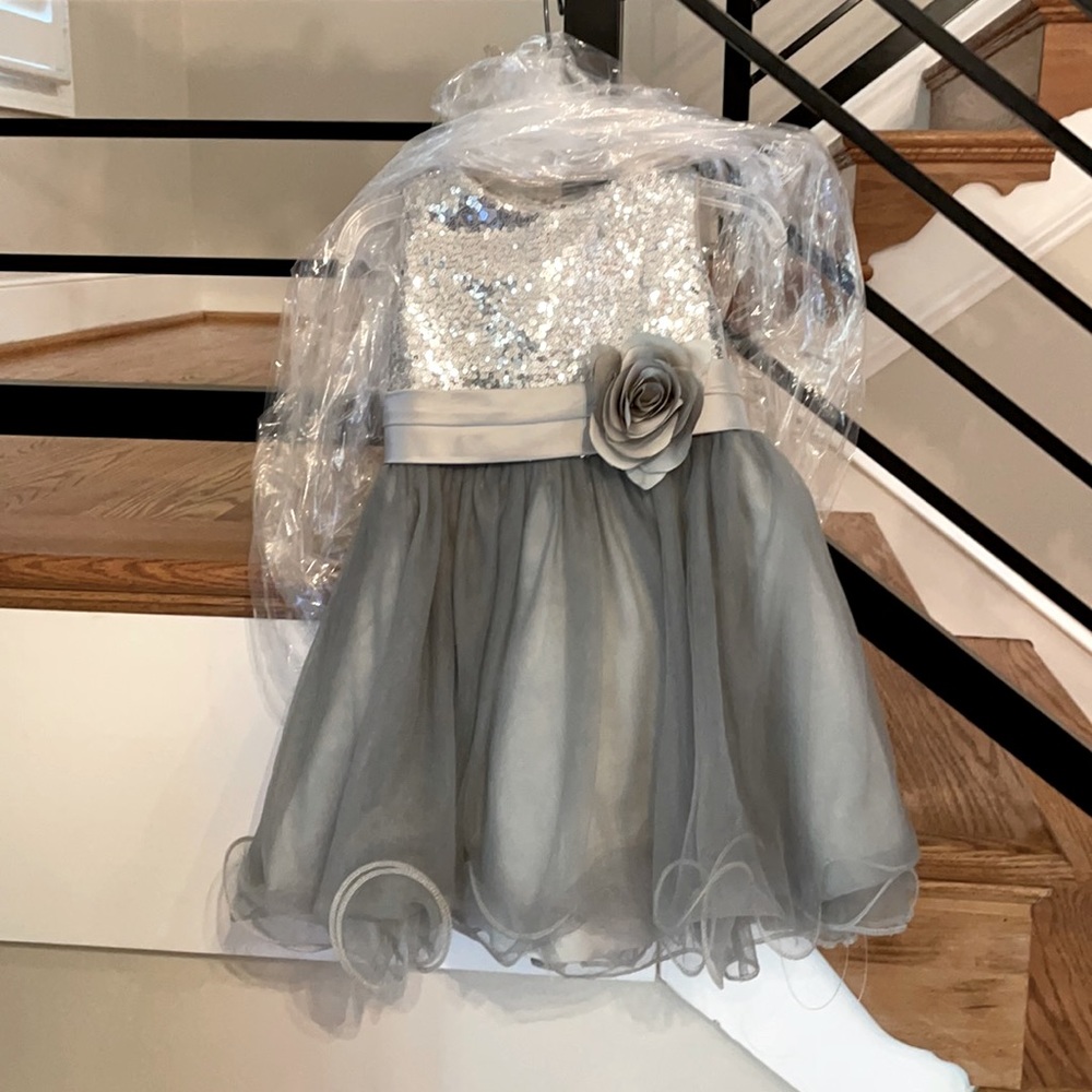 Silver Sequins Toddler Dress
